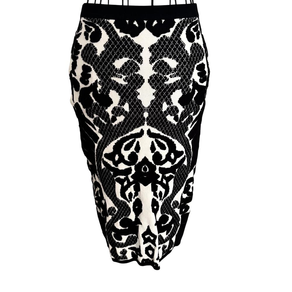 NEW Lucy Paris Jacquard Stretch Knit Bodycon Skirt Retro Whimsygoth Status